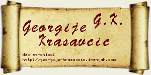 Georgije Krasavčić vizit kartica
